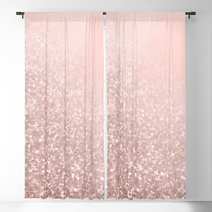 Pretty Blush Pink Vi Blackout Curtain, Rose Gold Curtains