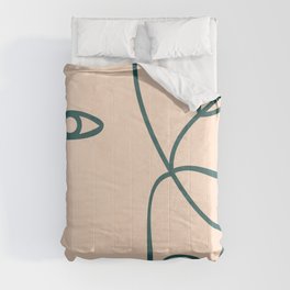 Woman Lines Botanical - Green Comforter