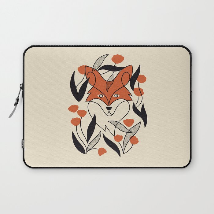 Floral Fox (Cream) Laptop Sleeve