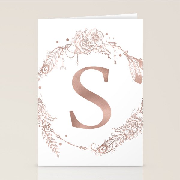 Letter S Rose Gold Pink Initial Monogram Stationery Cards By Naturemagick Society6 Letter s with roses stock vector. letter s rose gold pink initial monogram stationery cards by naturemagick