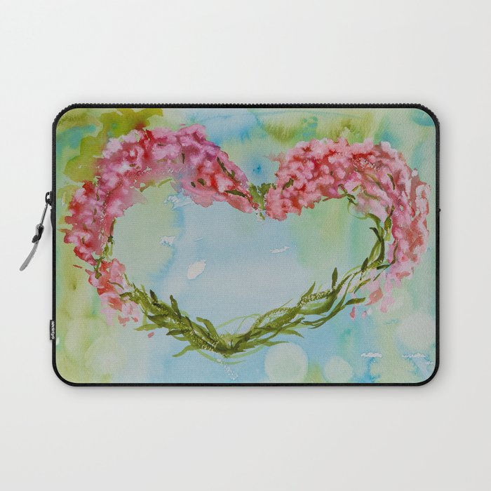 pink floral heart wreath Laptop Sleeve