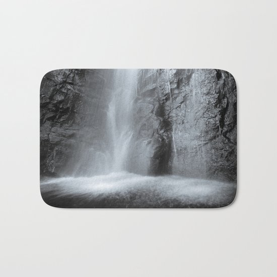 "Mountain waterfall". Monochrome Bath Mat