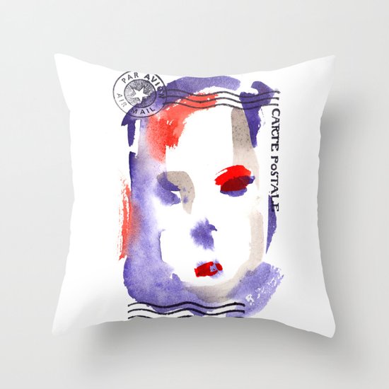 Carte Postale 2 Throw Pillow