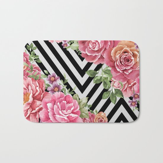 flowers geometric Bath Mat