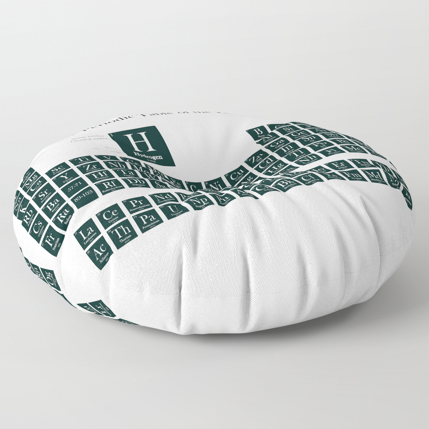 Periodic Table Of Elements Forest Green Floor Pillow