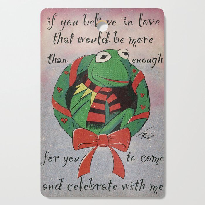 Frog Christmas Wishes Cutting Board