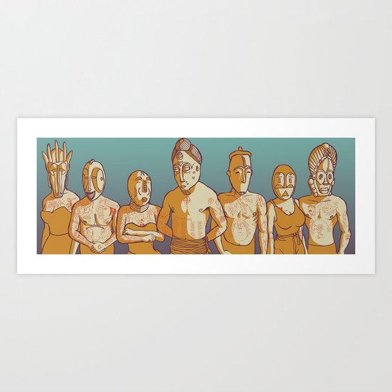 Masks Art Print