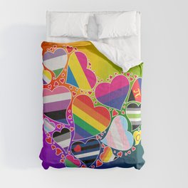 LGBTQA+ Community Pride Heart Comforter