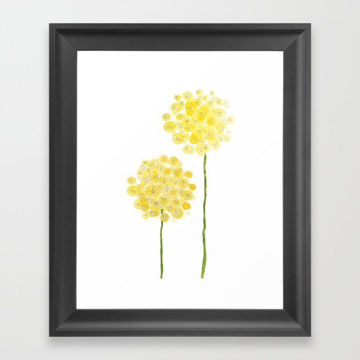 two abstract dandelions watercolor Framed Art Print