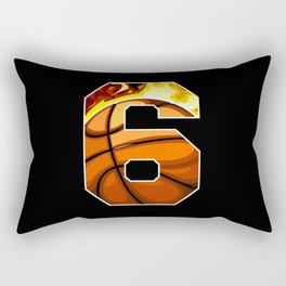 Boys Personalized Custom Number 6 Basketball Rectangular Pillow