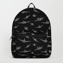 Airplanes on Black Backpack