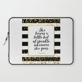Inspirational Quote She Leaves A Little Sparkle Wherever She Goes Hustle Quote Print Kate Spade  Laptop Sleeve