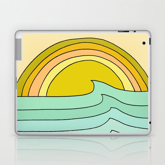 ride rainbows // retro surf soul // art by surfy birdy Laptop & iPad Skin