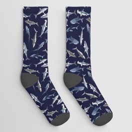 SHARKS PATTERN (NAVY BLUE) Socks