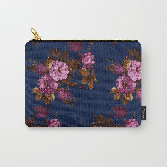 Dark Floral Carry-All Pouch