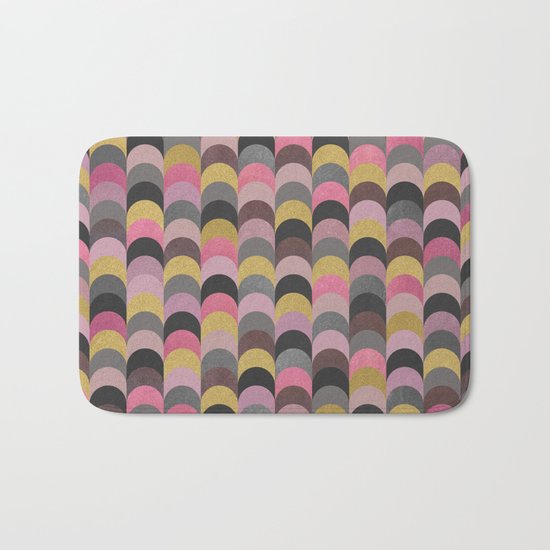 Soft Pink, Concrete & Gold Bath Mat