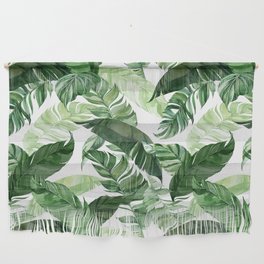 Green leaf watercolor pattern Wall Hanging