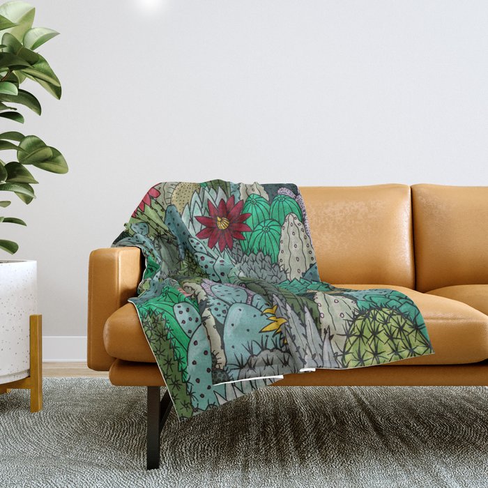 Cactus Collection Throw Blanket