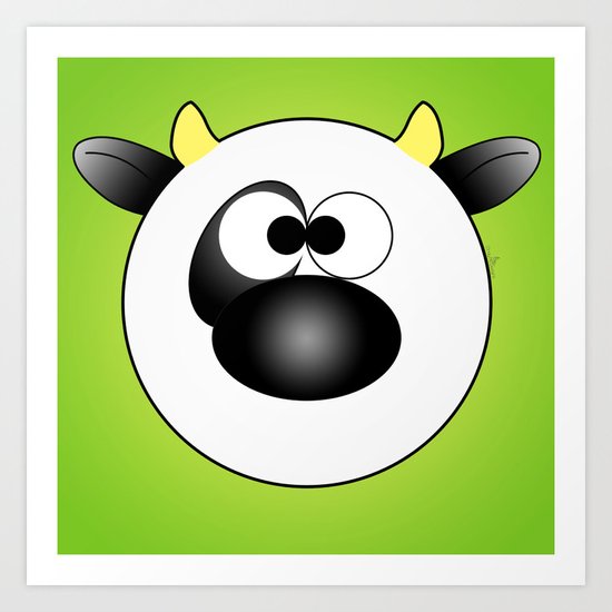 Moo Moo Cow Ball Art Print
