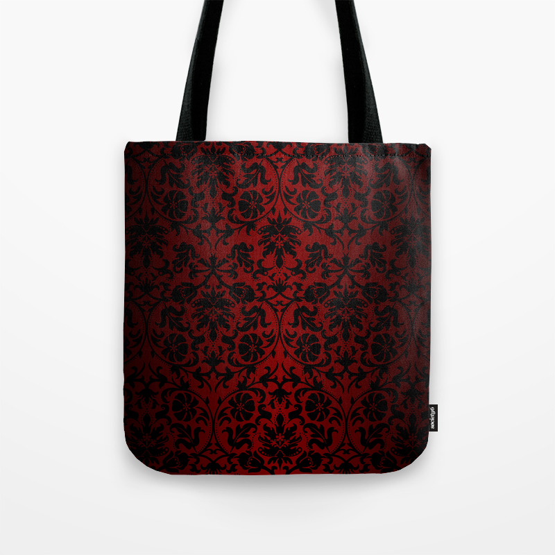 dark red tote bag