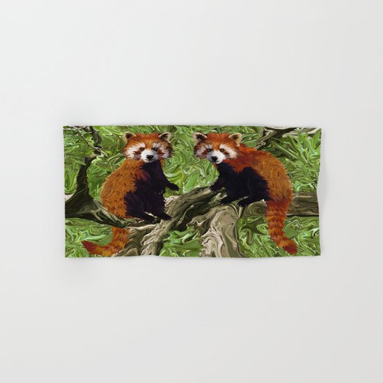 Frolicking Red Pandas Hand & Bath Towel