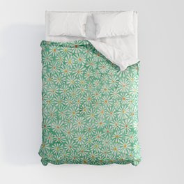 Heather Aster Tuquoise Watercolor Pattern by Robayre Comforter
