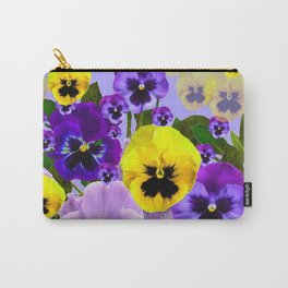 SPRING PURPLE & YELLOW PANSY FLOWERS Carry-All Pouch