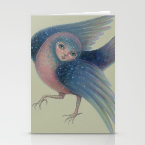 Blue Owl Girl Stationery Cards