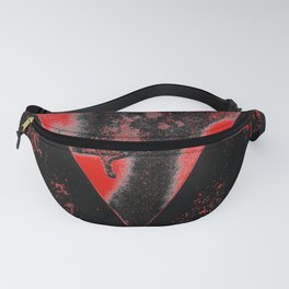 Modern Abstract Grunge Style Red and Black with Touch of Pink Fanny Pack