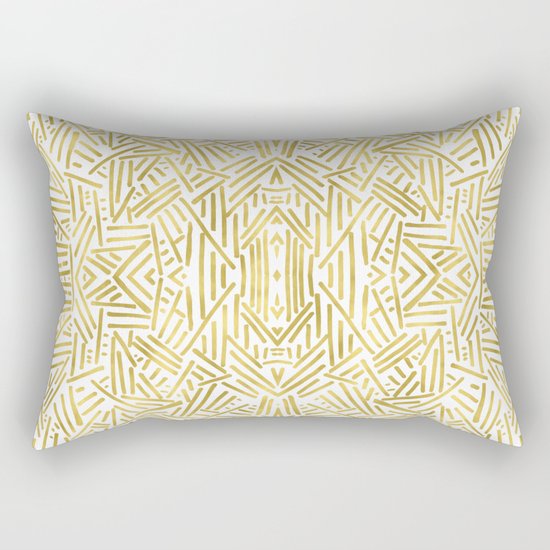 Radiate - Gold Rectangular Pillow