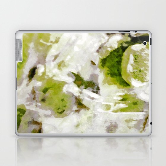 Innocent: a lime green and white abstract Laptop & iPad Skin