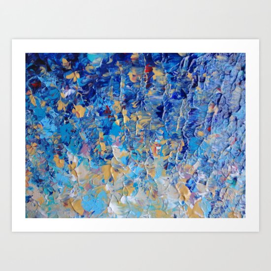 HYPNOTIC BLUE SUNSET - Simply Beautiful Royal Blue Navy Turquoise Aqua Sunrise Abstract Nature Decor Art Print