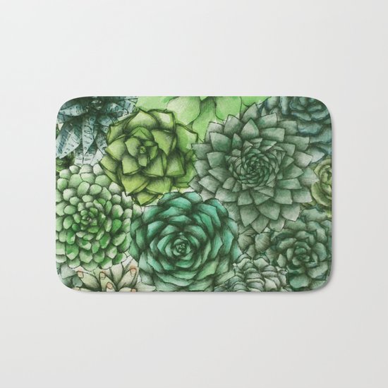 Succulents Bath Mat