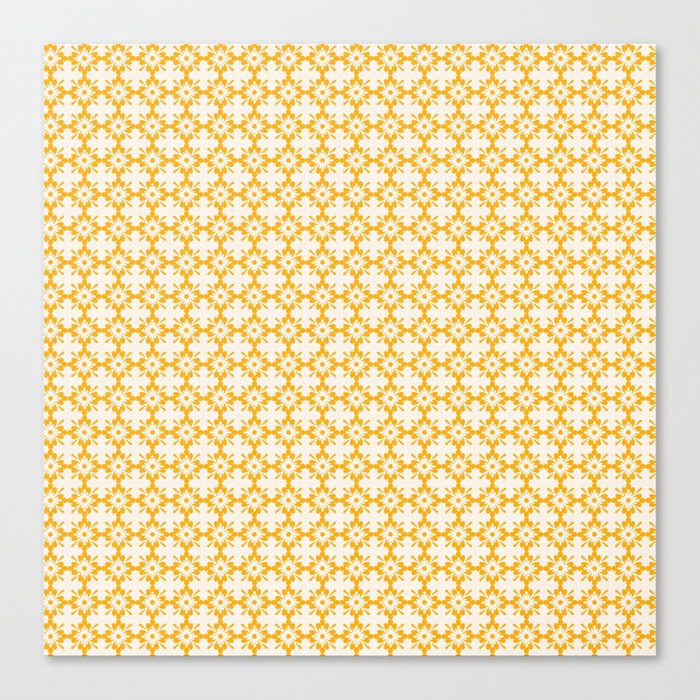 Floral vintage ornament pattern in yellow Canvas Print