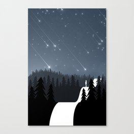 Asteroids in the night sky Canvas Print