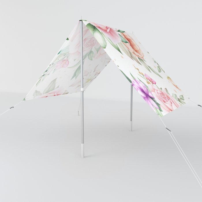 Blush Pink and Purple Rose Collection Sun Shade