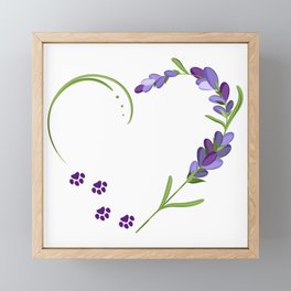 Lavender heart and cat tracks Framed Mini Art Print