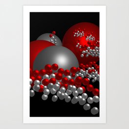 3D in red, white and black -10- Art Print