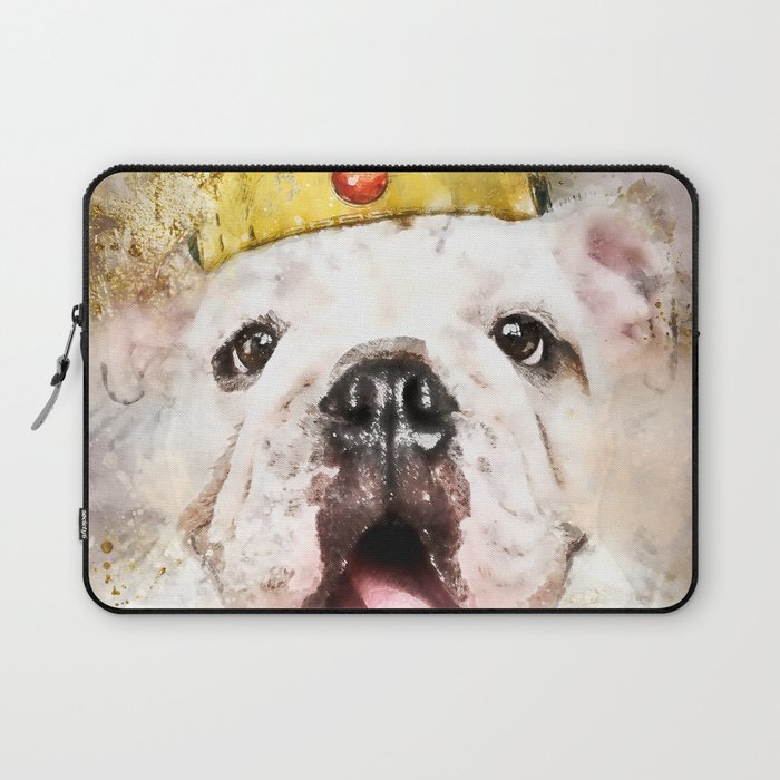English Bulldog with Gold Royal Crown Laptop Sleeve