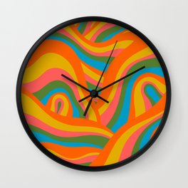 Retro 70s Psychedelic Abstract Pattern Wall Clock