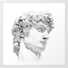 Profile of David statue by Miguel Angel Art Print