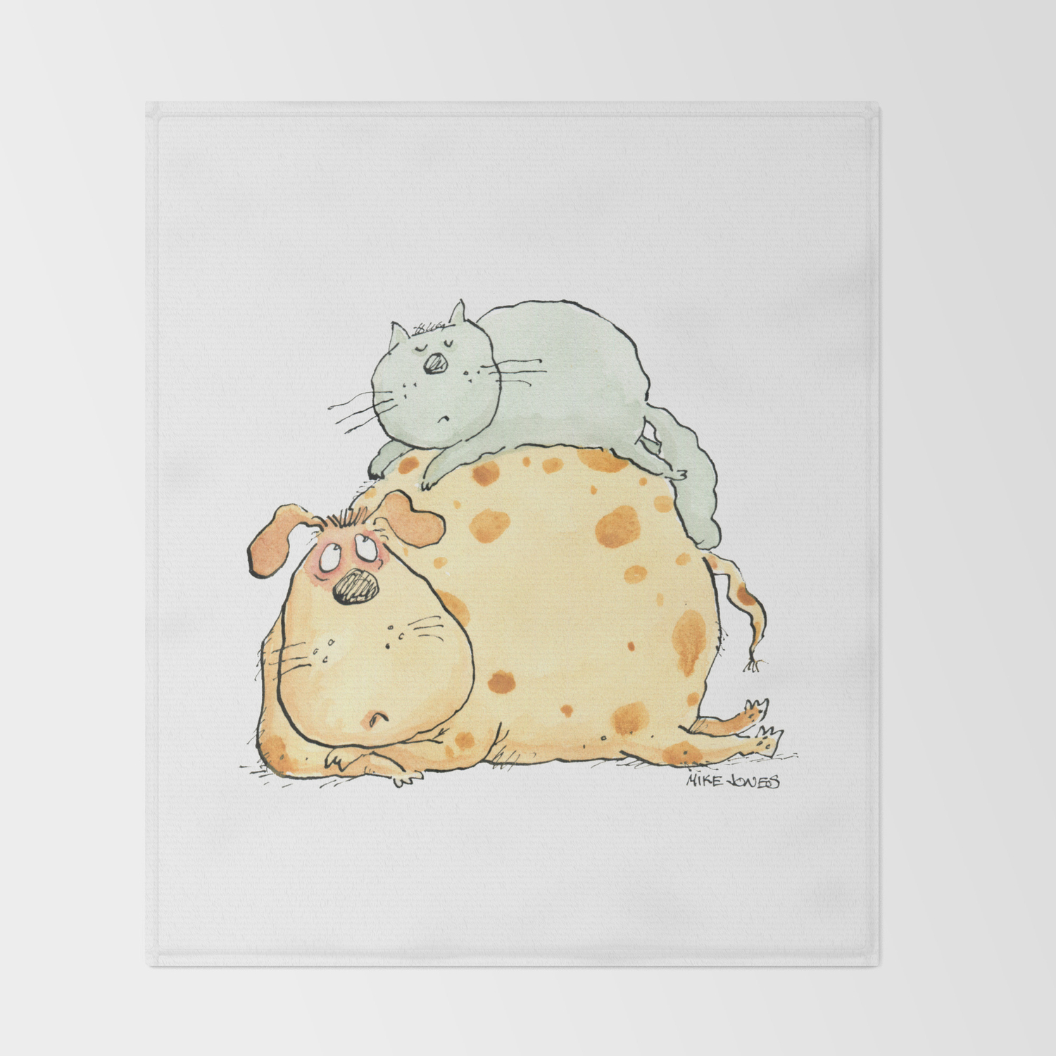 Cat Sleeping On Dog S Back Throw Blanket By Piperdog Society6