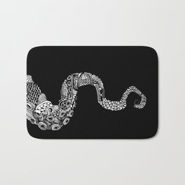 Octopus tentacle Bath Mat | Tentacle, Complicated, Black, Dark, Drawing, Detail, Dramatic, Abstract, Expressive, Octopus 