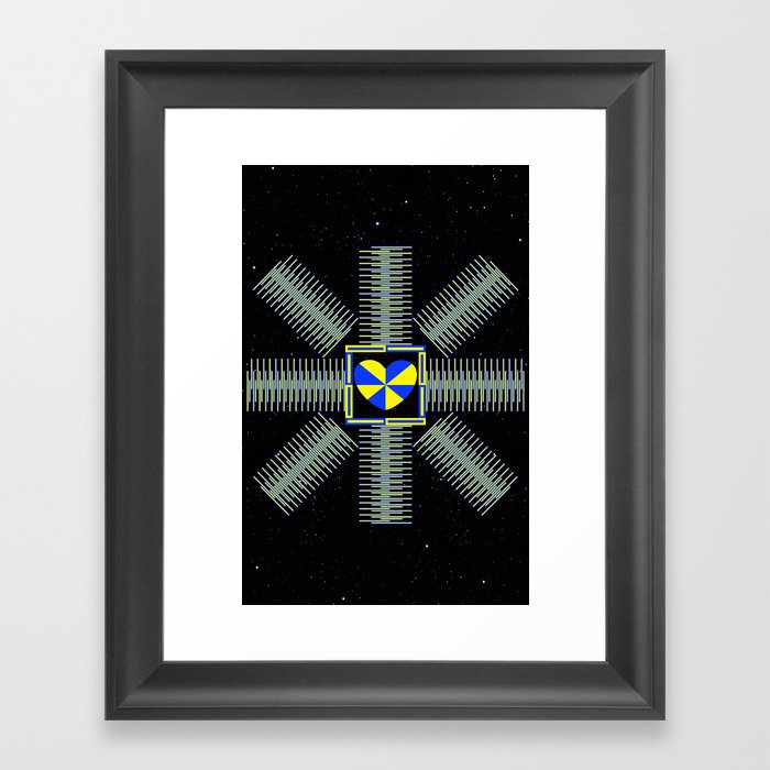 The LOVE Satellite ; its mission: 2 spread the much needed LOVE across the Universe Framed Art Print