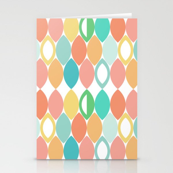 Colourful summer leaves pastel seamless pattern Stationery Cards