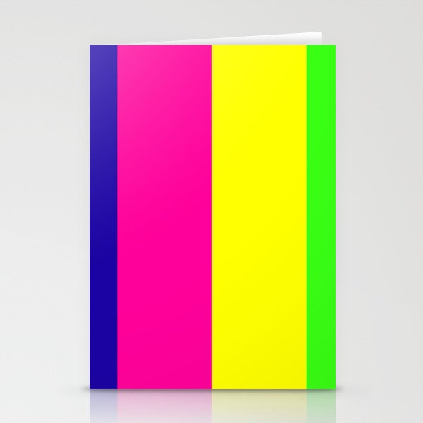 Neon Colors Vertical Stripes Stationery Cards
