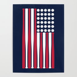 USA Baseball Flag Poster