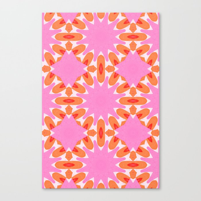 Pink Sun Kaleidoscope Pattern Canvas Print