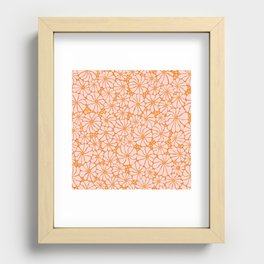 Groovy Wavy Daisy Flowers Daisies Retro Vintage Pink orange Recessed Framed Print