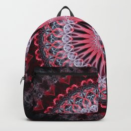 Dark red, pink and white mandala Backpack